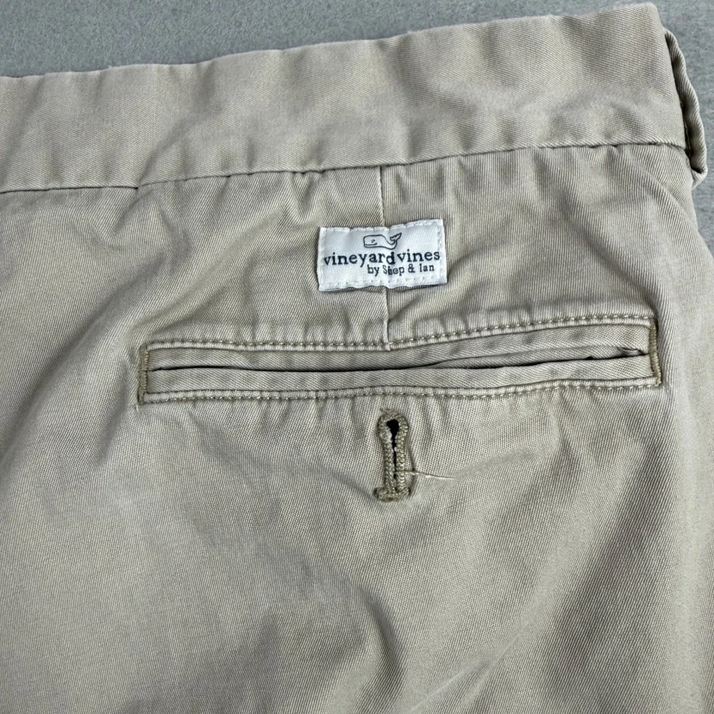 Vineyard Vines Mens Shorts Breaker 38‎ Khaki Cotton Flat Front Chino Golf Casual